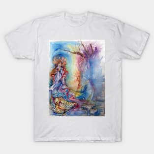 LADY OF THE LAKE  / Magic and Mystery Fantasy Watercolor T-Shirt